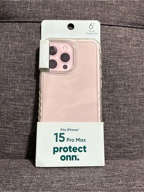 Onn. Clear iPhone 15 Pro Max Case